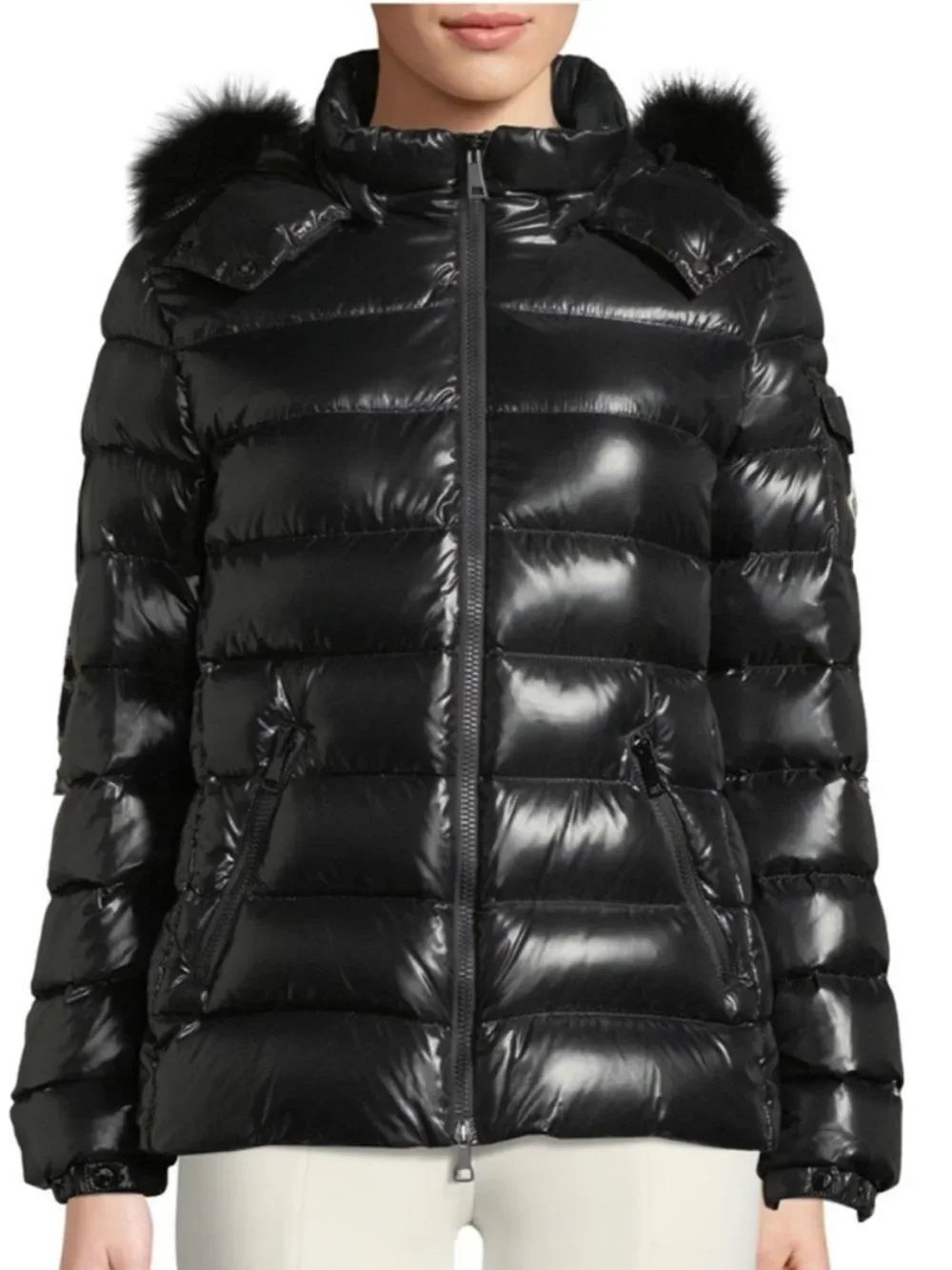 Moncler badyfur coat in size 0